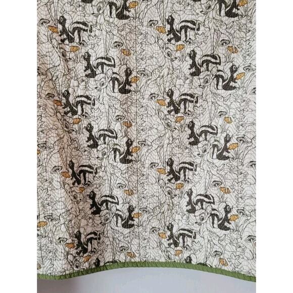 Disney Parks Bambi Flower Quilted Jacket Blazer V-Neck Button Cotton Olive - Picture 8 of 13